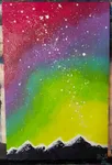 Rainbow Aurora. Acrylic on canvas